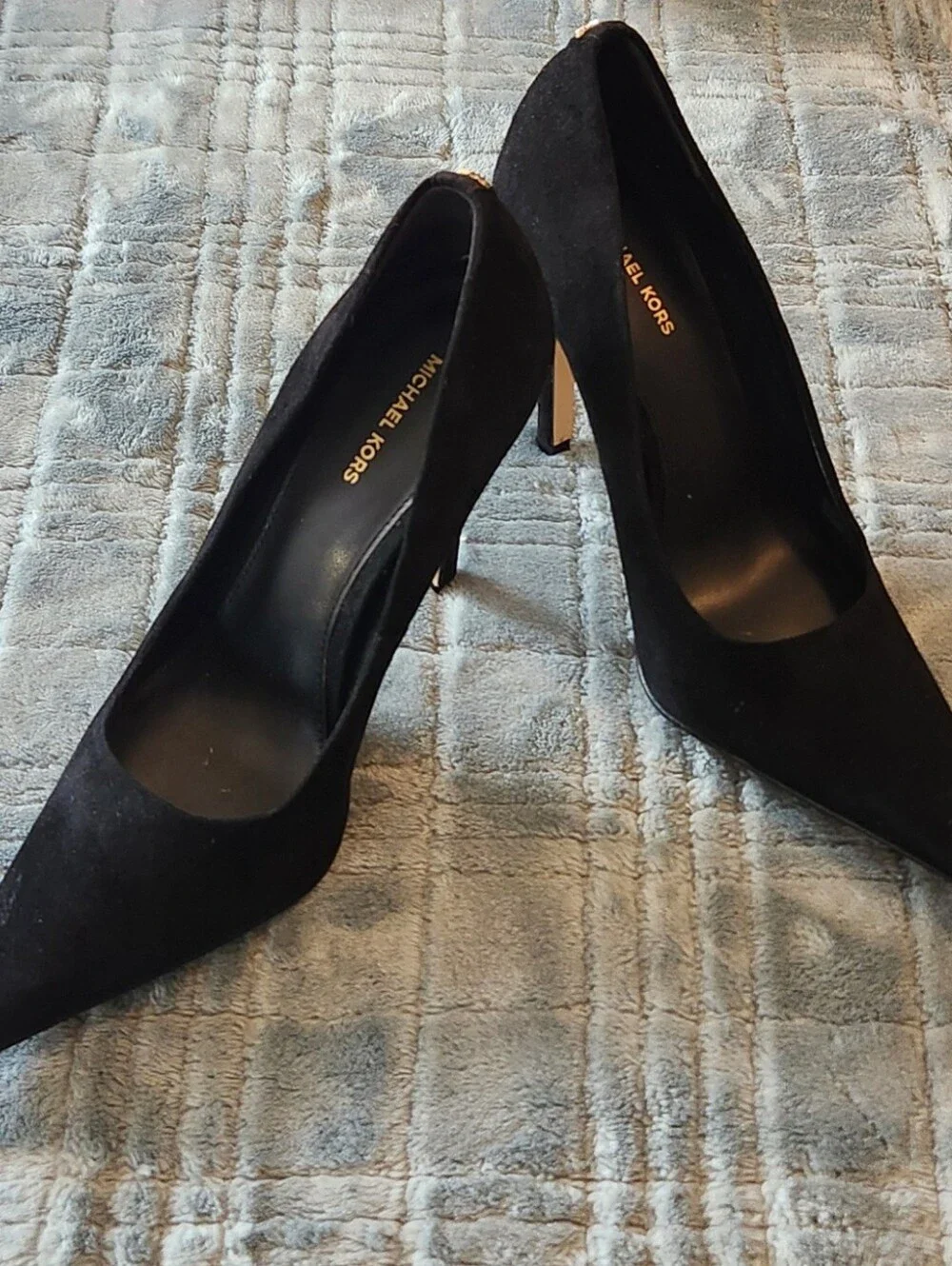 Michael Kors Elyse Black Pointed-Toe Suede High Heel Stiletto Pumps, 6M